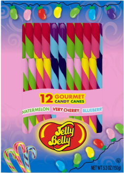 JELLY BELLY Gourmet Candy Canes Frucht-Zuckerstangen 12 Stück = 150 gr